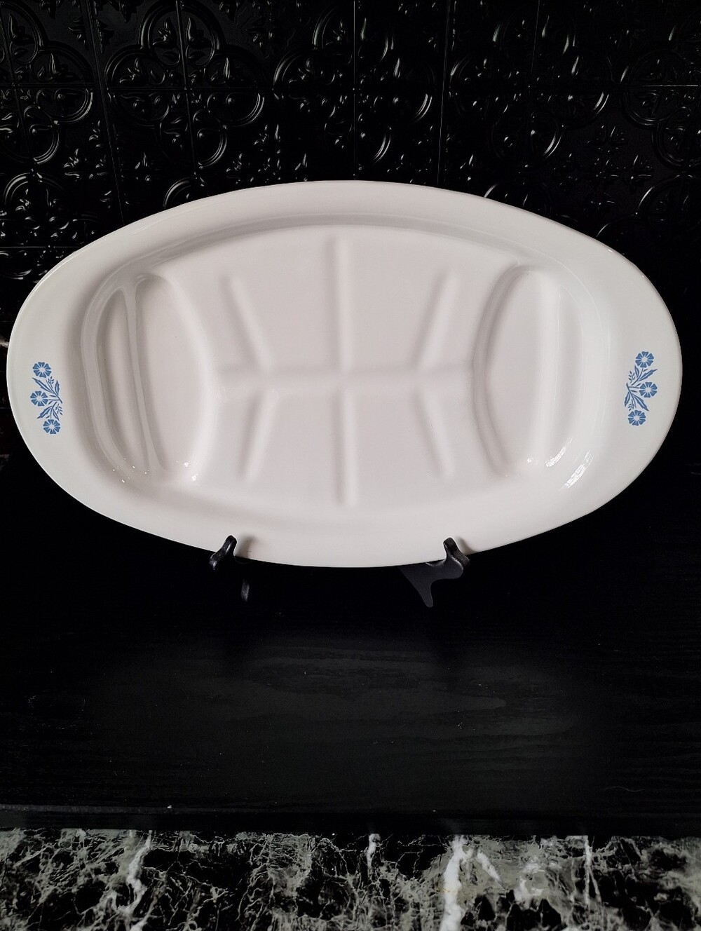 Vintage Corningware Blue Cornflower Large Oval Meat Roasting Tray